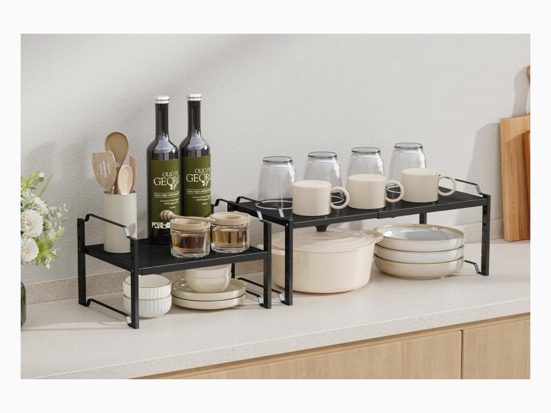 Countertop organizers for utensils and glasses