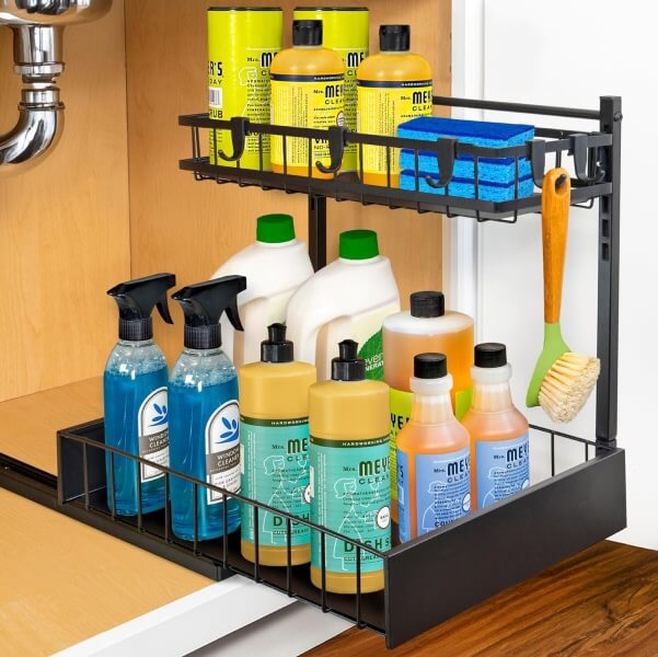 Under sink organizer pull out cabinets